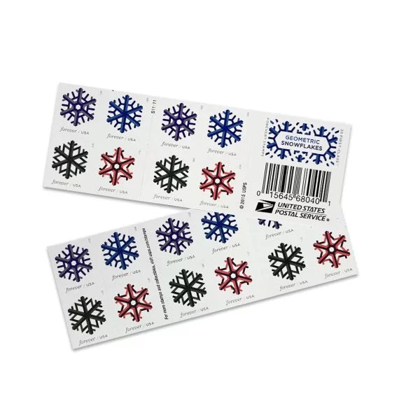 Geometric Snowflakes Stamps