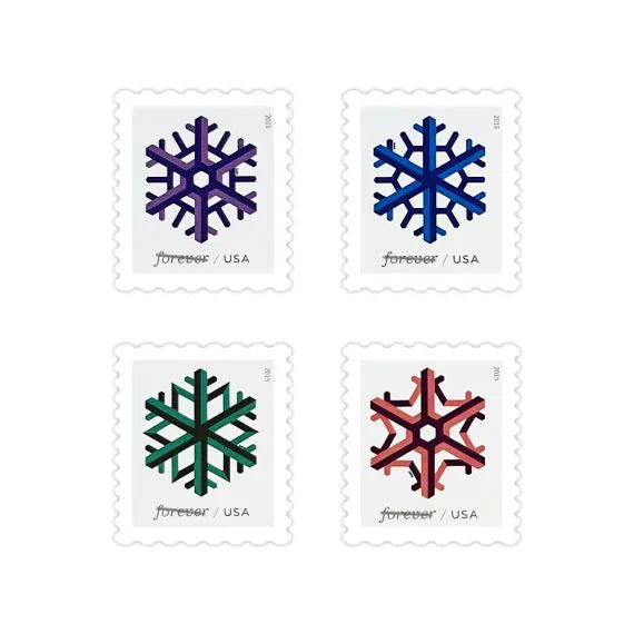 Geometric Snowflakes Stamps