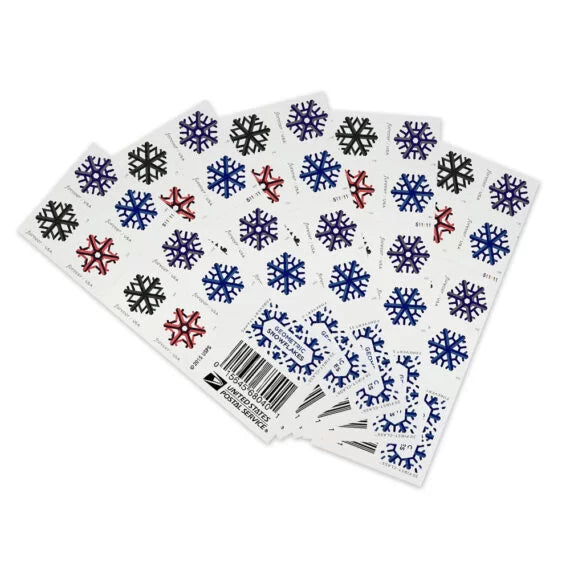 Geometric Snowflakes Stamps