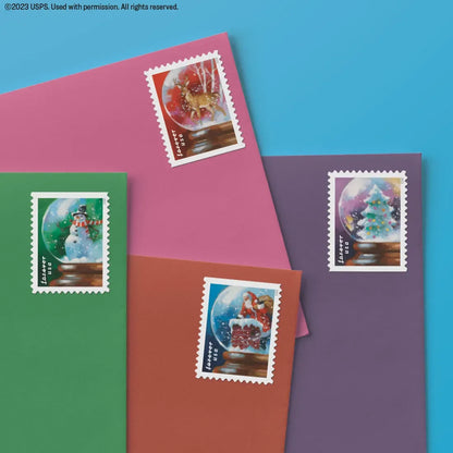 🎁 [US Free Shipping]🎁 Snow Globes Forever Stamps 2023