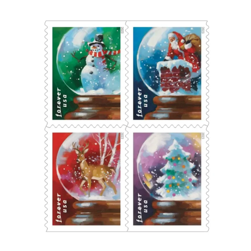 🎁 [US Free Shipping]🎁 Snow Globes Forever Stamps 2023