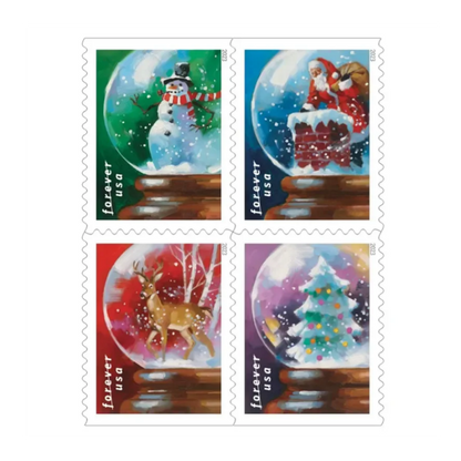🎁 [US Free Shipping]🎁 Snow Globes Forever Stamps 2023